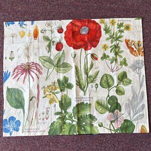 NWT Pair of Pottery Barn Reversible Floral Standard Shams, Poppy Botanical